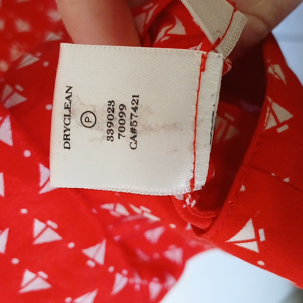 Ann Taylor Silk Red Printed Spaghetti Strap Blouse Cami Size Large - Picture 7 of 10